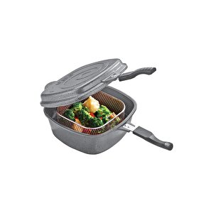 3224 7 Parça Bio Granit Multi Cooker Set 26x26 Cm Gri