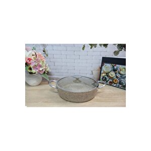 3316 Indüksiyonlu Granit Karnıyarık Tencere 28 X 8 Cm Kumbeji