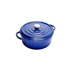 Aroma Kapak Mavi Yuvarlak Tencere 32 Cm