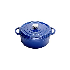 Aroma Kapak Mavi Yuvarlak Tencere 32 Cm