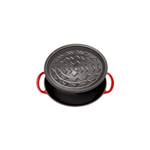Aroma Kapak Kırmızı Oval Döküm Tencere 23x29