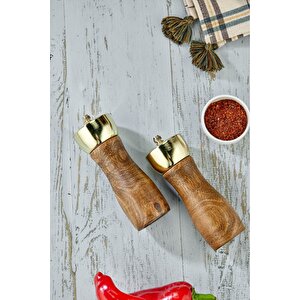 16,5 Cm 2' Li Masterchef Ahşap Tuz Ve Karabiber Öğütücü Değirmeni