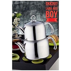 Lara Aile Boy Çelik Çaydanlık Takımı Ckr2617