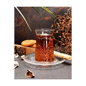 Timeless Çay Bardağı Ve Çay Tabağı Seti 6 Kişilik Orjin. Kutulu