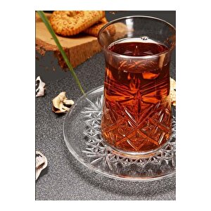 Timeless Çay Bardağı Ve Çay Tabağı Seti 6 Kişilik Orjin. Kutulu