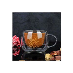 Perotti 300 Ml Double Cold Brew Çift Cidarlı 2 Li̇ Kupa Cam Bardak Seti 300 Ml