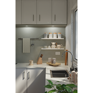 60 Cm 2li Beyaz Mdf Uçan Duvar Rafı Gizli Bağlantı Kitaplık