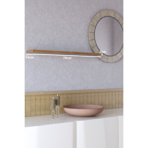 70 Cm Safir Meşe Mdf Uçan Duvar Rafı Gizli Bağlantı Kitaplık