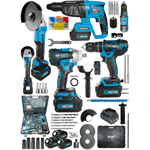 Daflongprofesyonel 4'lü Set Şarjlı Hilti-şarjlı Taşlama-13mm Şarjlı Darbeli Matkap-şarjlı Somun Sıkm