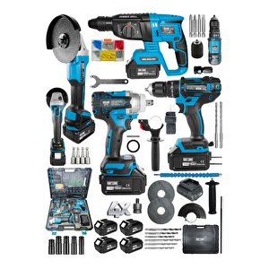 4 Bataryali Avantajli 4'lü Set 2-26 Şarjlı Hilti- Taşlama-13mmdarbeli Matkap-şarjlı Somun Sıkma