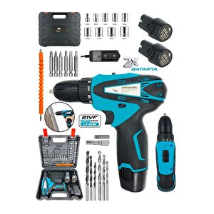 Şarjlı Matkap Lion Armut Batarya Metal Şanzuman Çift Akülü Vidalama