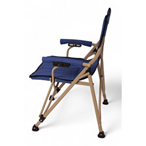 Katlanır Kamp Sandalyesi Bardaklıklı - Taşıma Çantalı - 115 Kg Lacivert