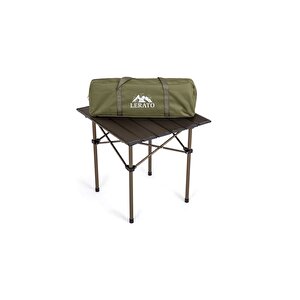 Basic Alüminyum Katlanır Portatif Kamp Ve Piknik Masası ( Küçük Boy 49cmx52cmx49cm) Kahve