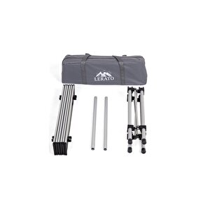 Basic Alüminyum Katlanır Portatif Kamp Ve Piknik Masası ( Küçük Boy 49cmx52cmx49cm) Gri