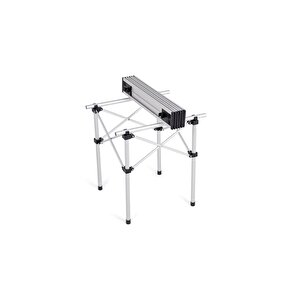 Basic Alüminyum Katlanır Portatif Kamp Ve Piknik Masası ( Küçük Boy 49cmx52cmx49cm) Gri