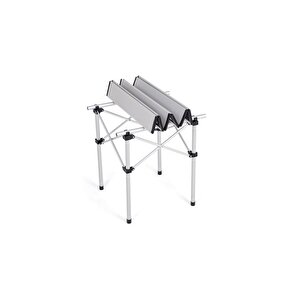 Basic Alüminyum Katlanır Portatif Kamp Ve Piknik Masası ( Küçük Boy 49cmx52cmx49cm) Gri