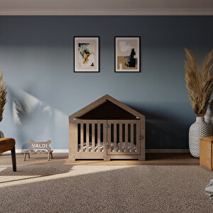 Modern Köpek Kulübesi Küçük Boy Kovboy Model, El Yapımı, Birinci Sınıf Ahşap, Hediye Mama Kabı