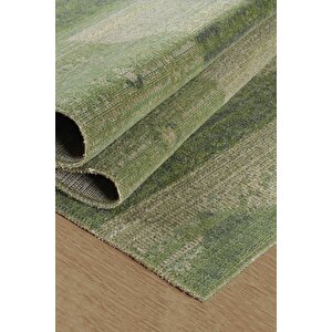 Antik 1114 Klasik Vintage Salon Halısı Yeşil Retro Mutfak Halısı Tozumaz İnce Makine Halısı 200x290 cm
