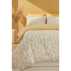 Lorisa Sarı Çift Kişilik Nevresim Takımı Pamuklu