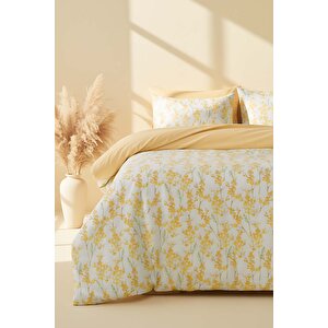 Lorisa Sarı Çift Kişilik Nevresim Takımı Pamuklu
