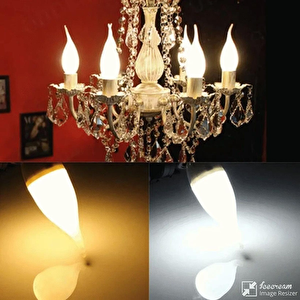 7w Kıvrık Led Buji Ampul - E-14 Duy - Günışığı - 6 Adet