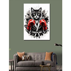 Kanvas Tablo Boksör Kedi Portresi 50x70 cm