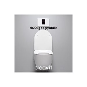Terra Beyaz Kanalsız Asma Klozet Tp329, Creavit Terra Duck Yavaş Kapak