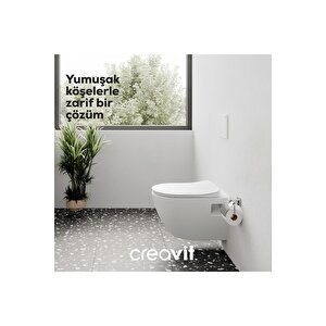 Terra Beyaz Kanalsız Asma Klozet Tp329, Creavit Terra Duck Yavaş Kapak
