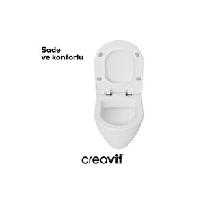 Creavit Terra Beyaz Kanalsız Asma Klozet Tp329, Creavit Terra Duck Yavaş Kapak