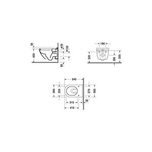 Starck 3 Rimless Asma Klozet 45273900a1, Duravit Yavaş Kapak