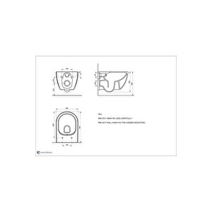 Saturn Rimout Mat Antrasit Asma Klozet A141301k,seramiksan Saturn Rimout Mat Antrasit Kapak A090013