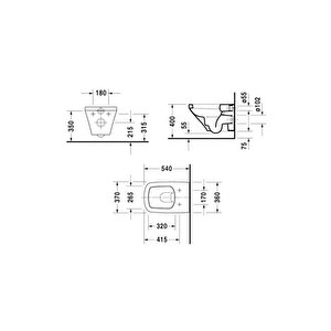 Durastlye Rimless Asma Klozet 45383900a1, Duravit Yavaş Kapak