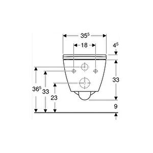 Smyle Square Rimfree Asma Klozet,geberit Yavaş Kapak 501.668.00.1