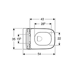 Smyle Square Rimfree Asma Klozet,geberit Yavaş Kapak 501.668.00.1