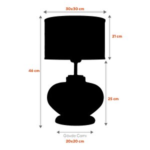 Ellipse Transparent Black Cam Abajur