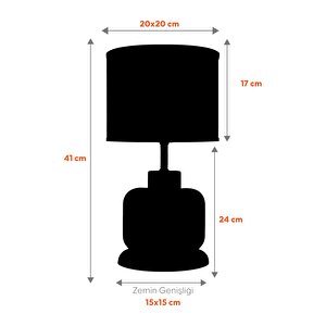 Vivid Transparent Black Cam Abajur