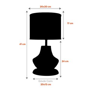 Prestige Transparent Black Cam Abajur