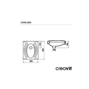 Tp590 Omega Çevre Yıkamalı Tuvalet Taşı 50x60 Cm Beyaz