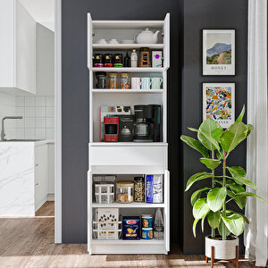 Roomart Napoli Çok Amaçlı Dolap Kiler Dolabı Kitaplık Mutfak Dolabı