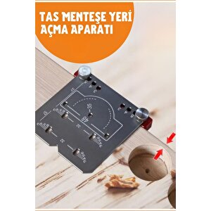 Menteşe Yeri Açma Aparatı (ayarlanabilir Stoperli Delme Pancı Ile Birlikte)