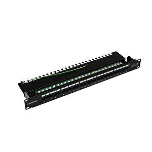 25 Port Cat 3 Telefon Patch Panel 1u 19'' Siyah Zırhlı Ral 9005 2 Yıl Üretici Garantili
