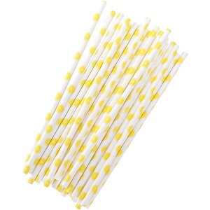 3b Trend Kağıt Pipet Sarı Beyaz 25'li