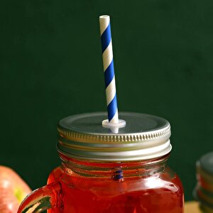 3b Trend Kağıt Pipet Mavi Beyaz 25'li