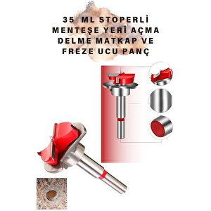 35 Mm Stoperli Menteşe Yeri Açma Delme Matkap Ve Freze Ucu Panç