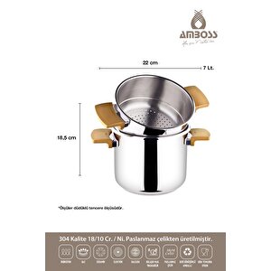 Cook Master 7 Parça Çok Fonksiyonlu Paslanmaz Çelik Buharlı Düdüklü Tencere Seti