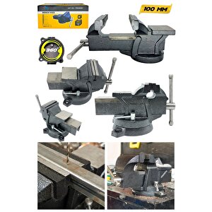 İtaly Style 100 Mm 4" Taban Dövme Çelik Sabit Tezgah Masa Mengenesi...