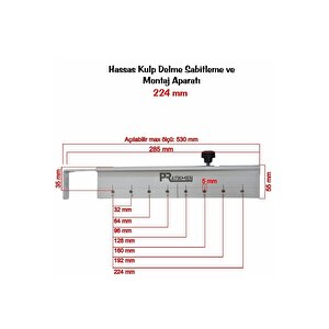 Hassas Kulp Delme Sabitleme Ve Montaj Aparatı 224 Mm