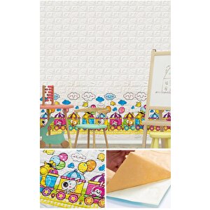 70x77cm 1 Adet Tren Bulut Bebek Odası Kreş Kendinden Yapışkanlı 3d Dekoratif Duvar Paneli Kağıdınw30