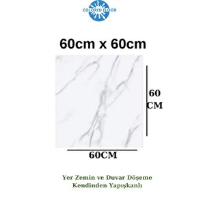 1m2 3 Adet 60x60cm Floor Yapışkanlı Zemin Ve Duvar Kaplama Paneli Arkası Kauçuklu Pvc Wc Paneli 6216