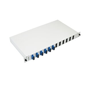 1u 19” Mekanik Sürgülü Patchpanel Sc/Upc Dublex 6x Adaptör 12x Pigtail 2 Yıl Üretici Garantili